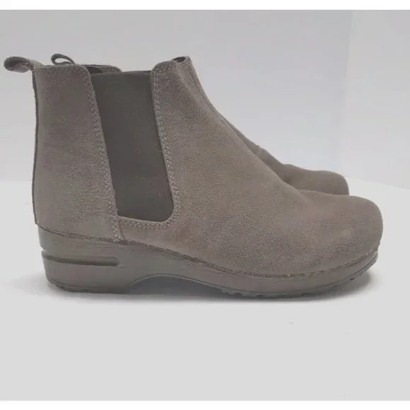 Sanita Taupe Suede Ankle Booties - Picture 2 of 12